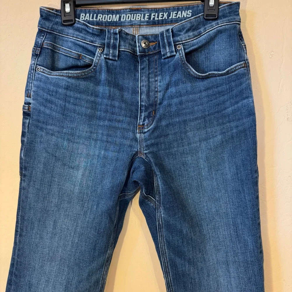 Duluth Trading Co Ballroom Double Flex Jeans Men 30x30‎ Slim Fit Blue Denim
